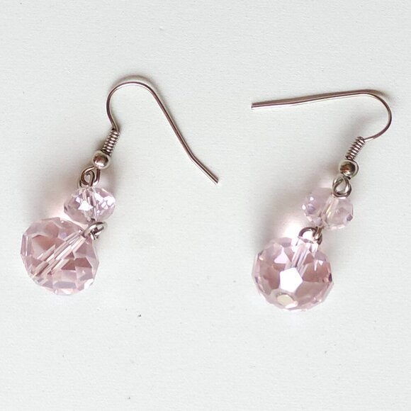 PRETTY BAUBLE PINK BLUSH Necklace and Earrings Set Vintage - Picture 2 of 5